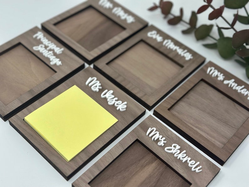 Personalized Sticky Notepad Holder, Teacher Christmas Gift, Gift from Student, Custom Teacher Gift, Office Gift, Postit Note Holder, Desktop image 10