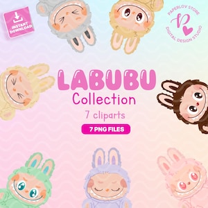 clip art Labubus Collezione PNG Illustrazioni labubu