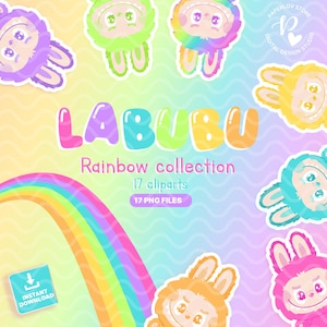Clip art Labubu Rainbow Collection PNG Illustrazioni labubu