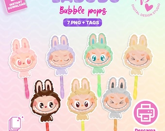 Labubus bubble pops clip art PNG Labubu illustrations, children&#39;s day, happy children&#39;s day, tags
