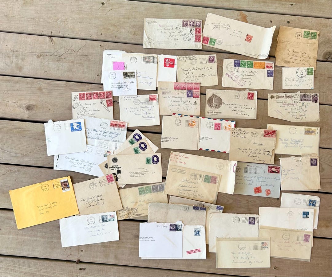 50 Vintage Envelopes W Stamps Air Mail Special Delivery Postage Due ...