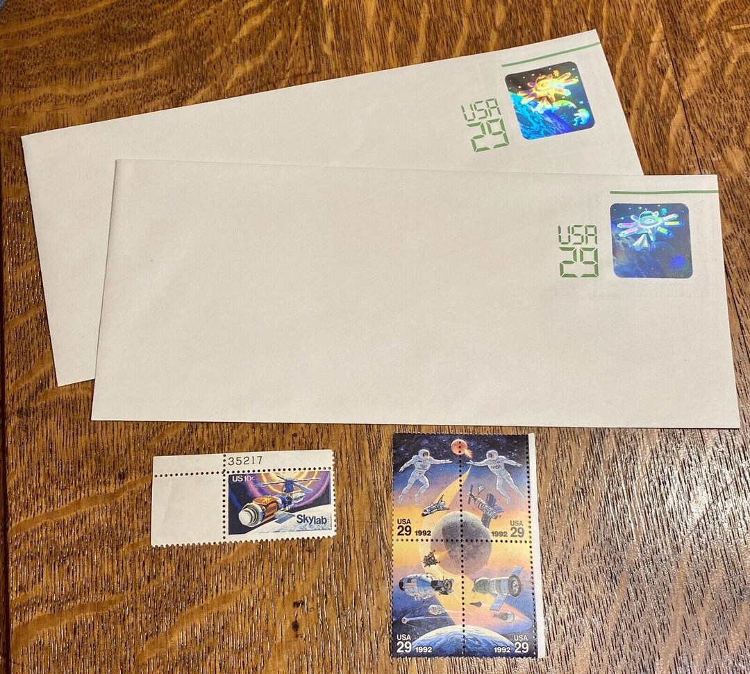 Lot of Space Theme US Postage Stamps Holographic Space Station Skylab Space Walk Etsy
