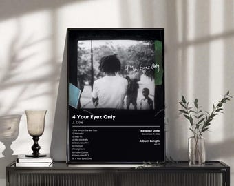 4 your eyez only poster ispirato all'album, arte murale hip hop alternativa, musica rap contemporanea, stampa estetica - Stampa poster album