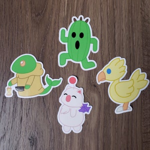 Final Fantasy Mascot Stickers, Tonberry Sticker, Moogle Sticker, Chocobo Sticker, Cactuar Sticker