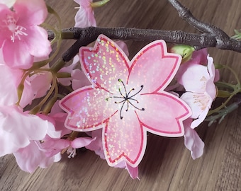 Sakura sticker, vinyl flower sticker, cherry blossom sticker