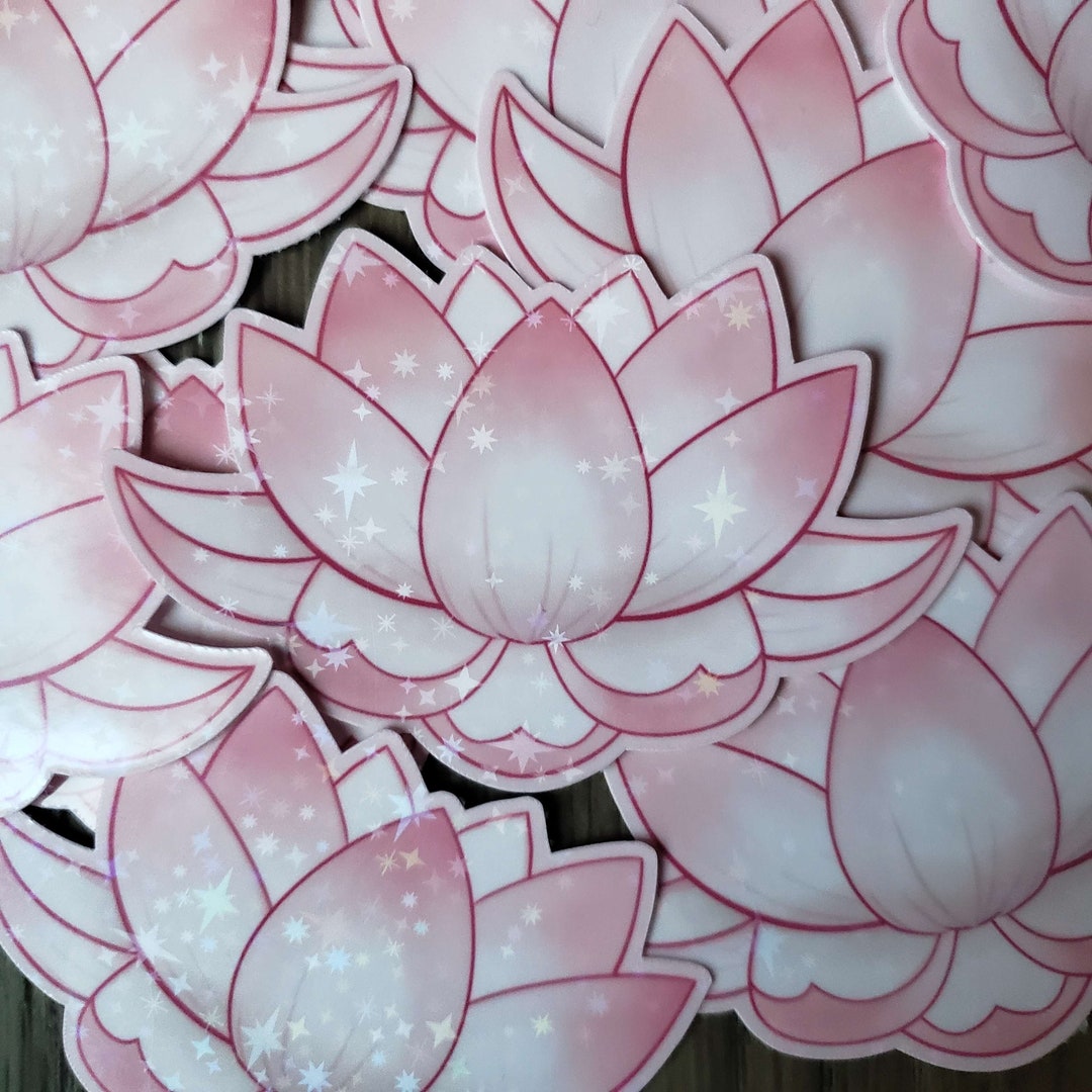 Sticker Lotus Lotus Sticker, Waterproof Vinyl Sticker - Etsy