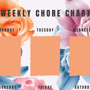 Floral Weekly Chore Chart