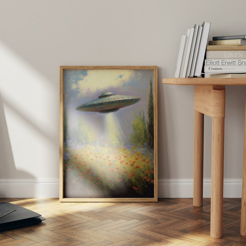 UFO Art Download Retro Sci-fi Print Conspiracy Poster - Etsy
