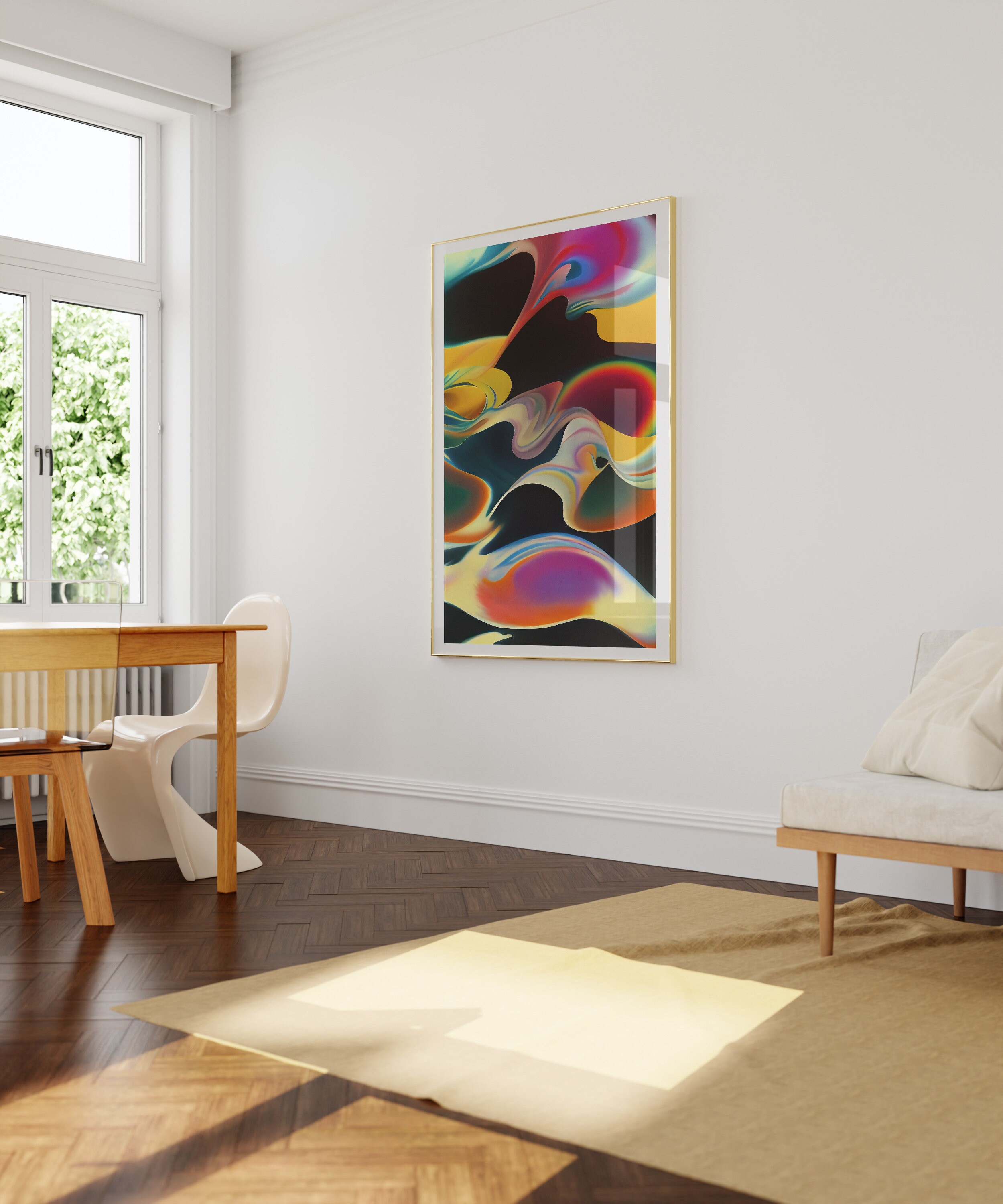 Fuscha Abstract Psychedelic 70s Art, Trippy Poster, Colorful Abstract Wall Art, Funky ...