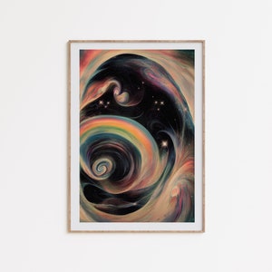 Galaxy Wall Art, retro futurism poster, vintage sci-fi print, surreal space art, space travel poster, printable art, digital download