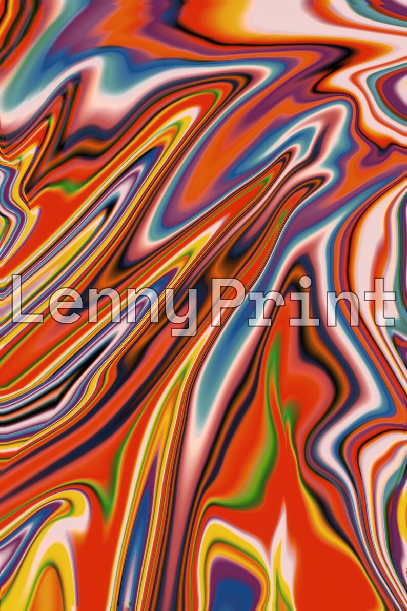 70s Art Download, Holographic Poster, Trippy Art, 1970s Wall Art