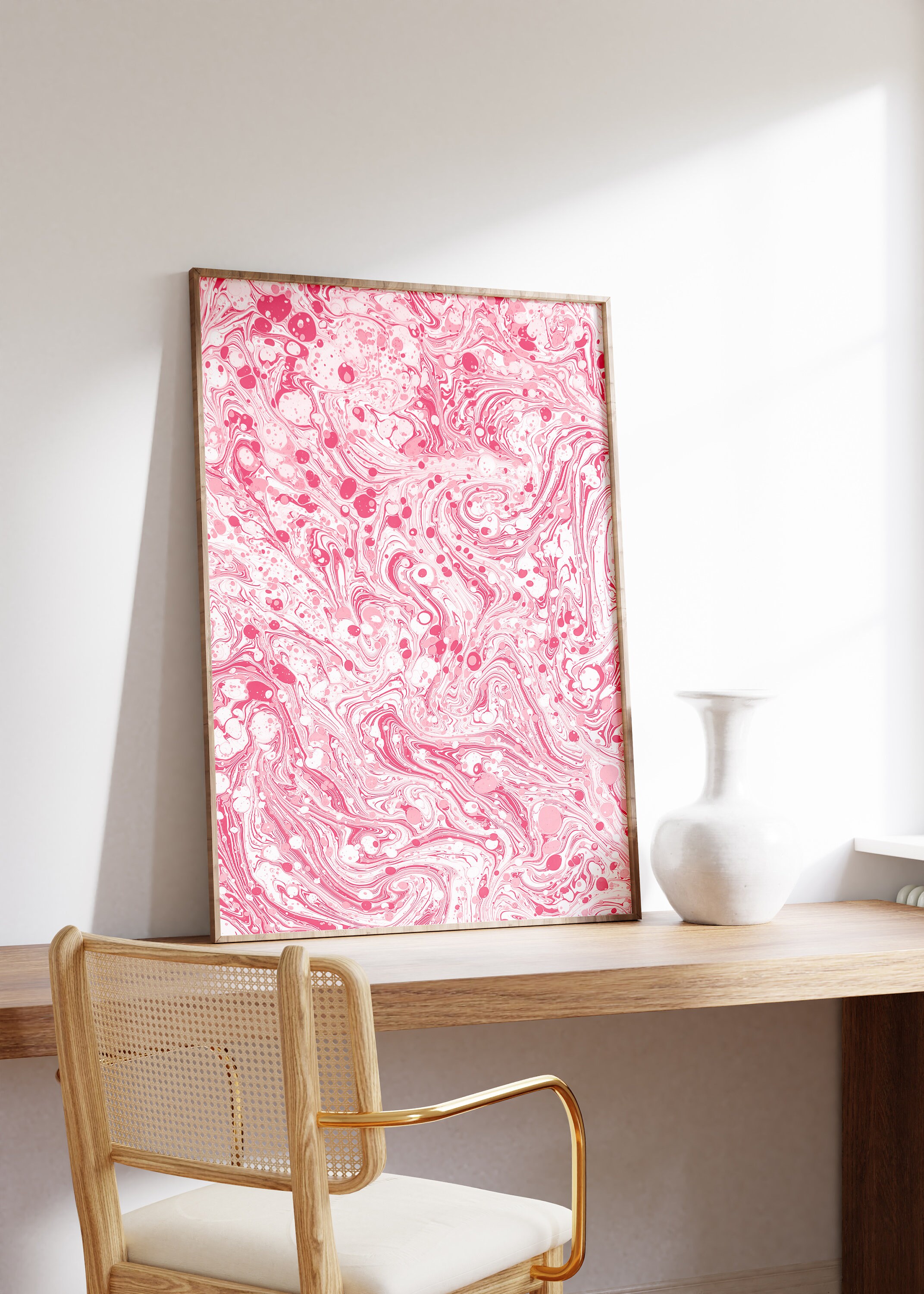 Pink Art Printable, Psychedelic Art, Fuschia Trippy Poster, 70s Art ...