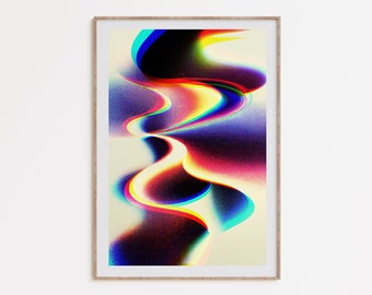 Psychedelic Chromatic Aberration Art, trippy colorful art, rainbow psychedelic poster, stoner wall decor,  instant digital download