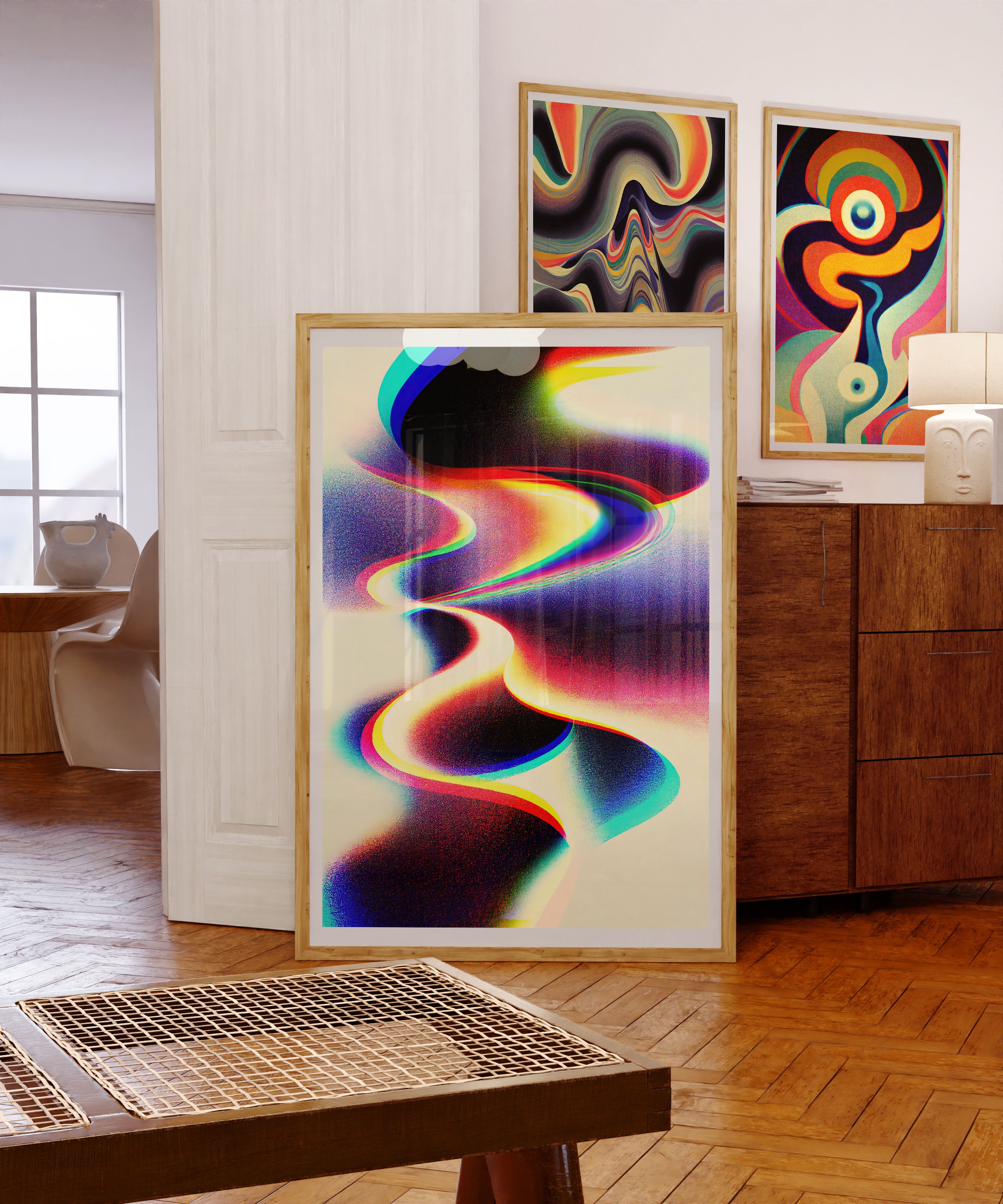 Trippy Room Decor, Psychedelic Art Set, 70s Gallery Wall, Dorm