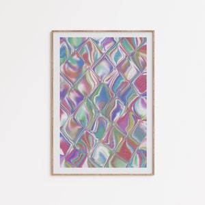 Chrome Trippy Art,  colorful psychedelic art, 2000s aesthetic poster, Y2k Wall Art, 90s gradient art, printable art, digital download