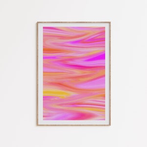 Pink Y2K Art, 2000s aesthetic art, art for dorm room, 70s trippy art, feminine artwork, groovy print,  digital download, printable art