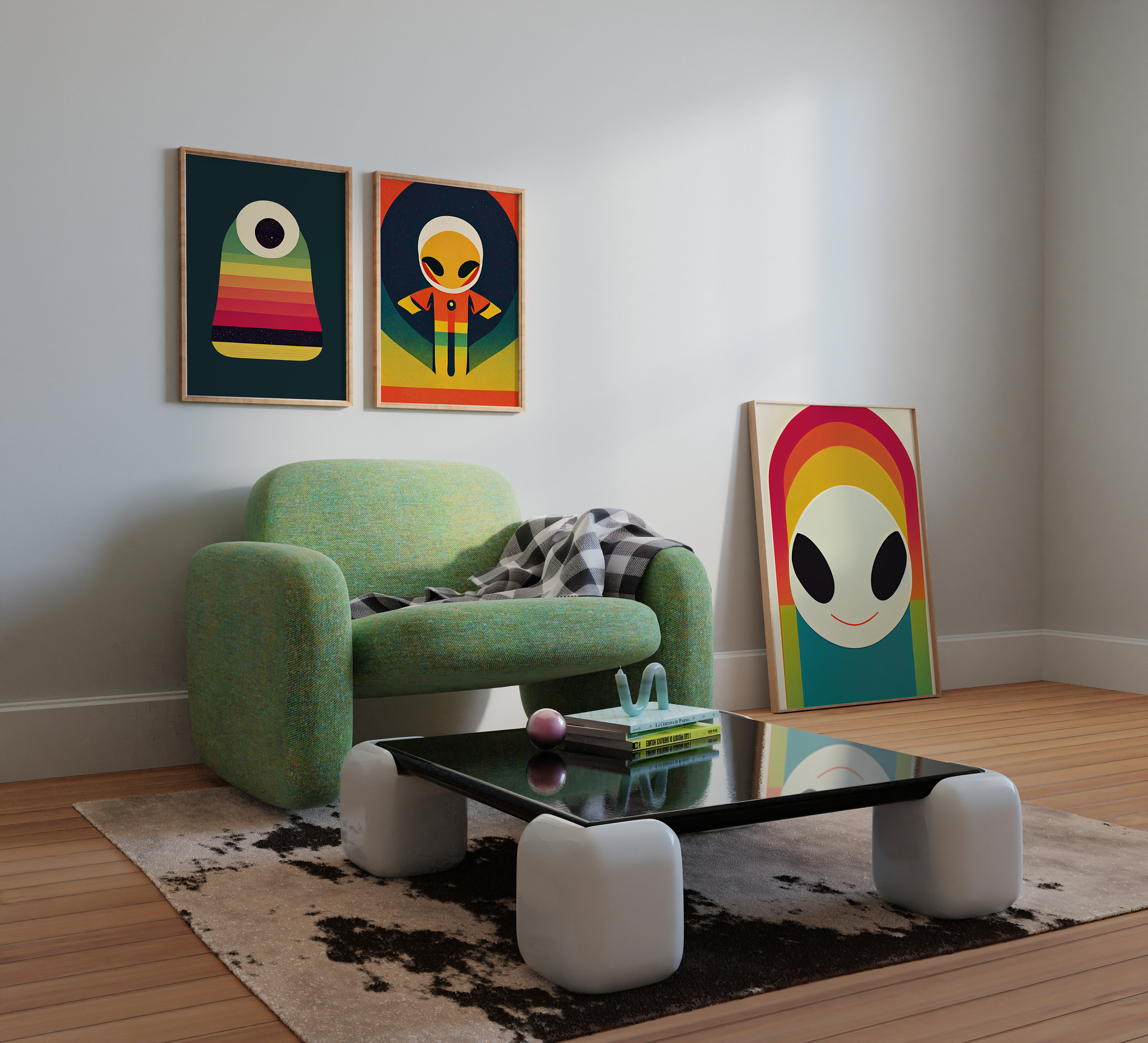 Alien Art Bundle Download, Kid Space Art, Retrofuturism Print, Retro ...
