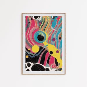Dreamy Psychedelic Art: Vibrant Poster Print for Retro Spaces,