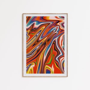 Descarga de arte de los años 70, cartel holográfico, arte Trippy, arte de pared de los años 70, impresión psicodélica, arte retro, impresión cromática, descarga digital