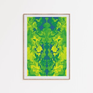 Lime Green Trippy Art, arte psicodélico verde, arte de pared retro de los años 70, psicodélico de neón, cartel groovy, descarga digital, arte imprimible