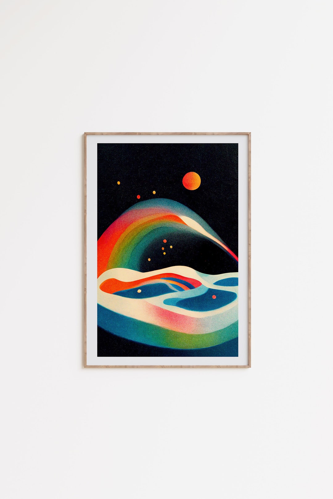 Retro Rainbow Space Pool | Vintage Wall Decor | Maximalist Art ...