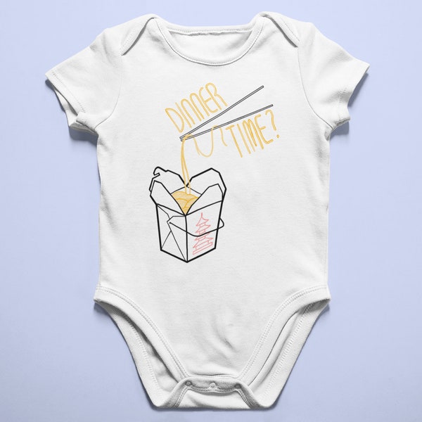 Dîner à emporter Noodles Onesie / Bodysuit - Mignon Adorable Vêtements de bébé - Idée cadeau baby shower - Annonce de grossesse personnalisée Unisexe