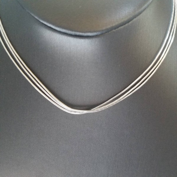 Stering Liquid Silver Necklace. Silky Silver Necklace. 3 strand Necklace. 925 Sterling Silver.Made in USA