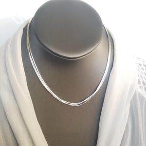 Stering Liquid Silver Necklace. Silky Silver Necklace. 3 strand Necklace. 925 Sterling Silver.Made in USA