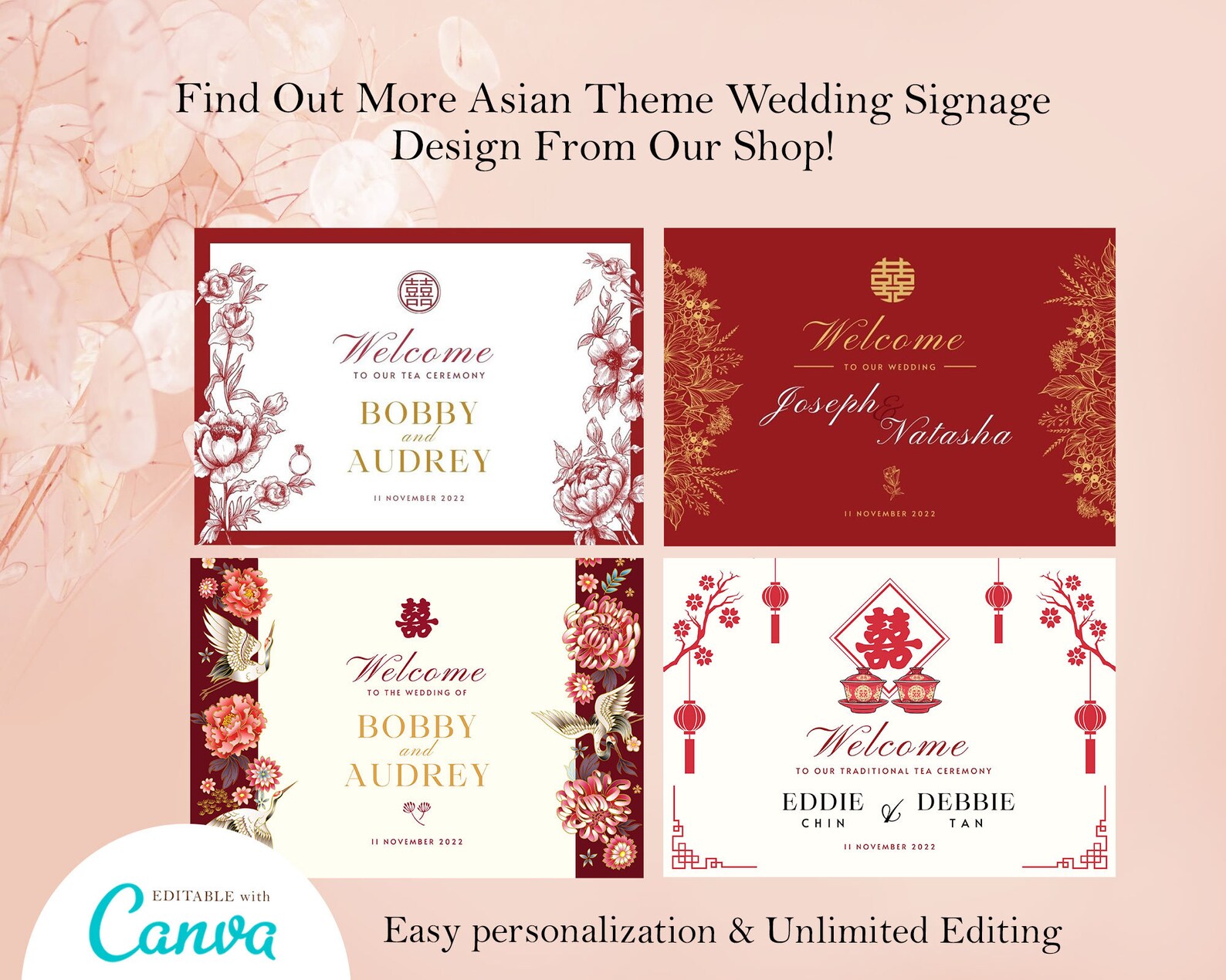 Vietnamese Tea Ceremony Sign Chinese Wedding Sign Etsy