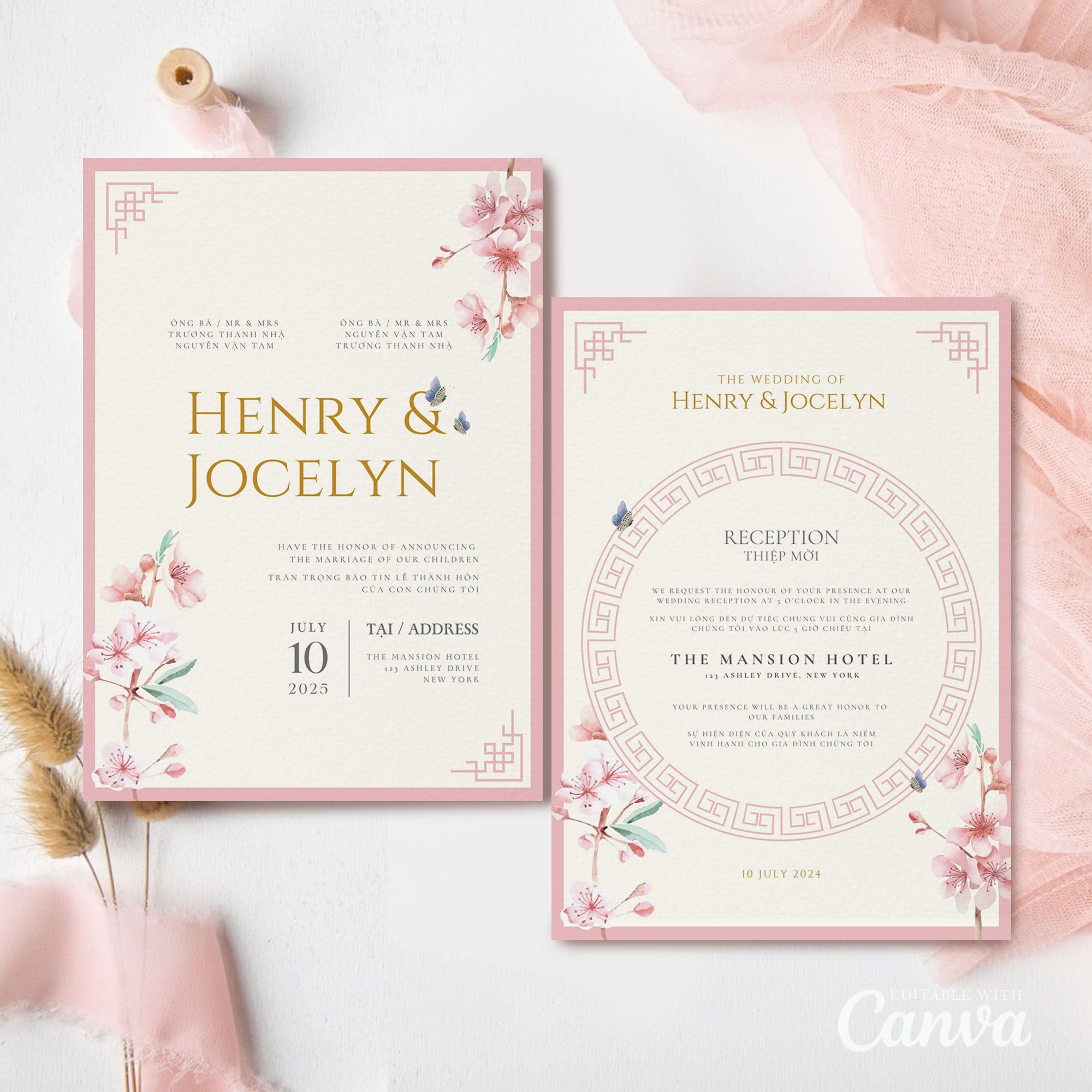 Vietnamese English Wedding Invitations Vietnamese Wedding Invitation Card Template, English Vietnamese