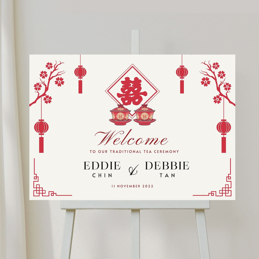 Vietnamese Tea Ceremony Sign, Chinese Wedding Sign Asian