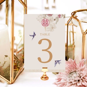 Asian Theme Wedding Invitation Card Bundle, Chinese Wedding Double Happiness 结婚请柬 Minimalist Love Bird Floral Wedding Mega Bundle image 6