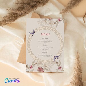 Asian Theme Wedding Invitation Card Bundle, Chinese Wedding Double Happiness 结婚请柬 Minimalist Love Bird Floral Wedding Mega Bundle image 5