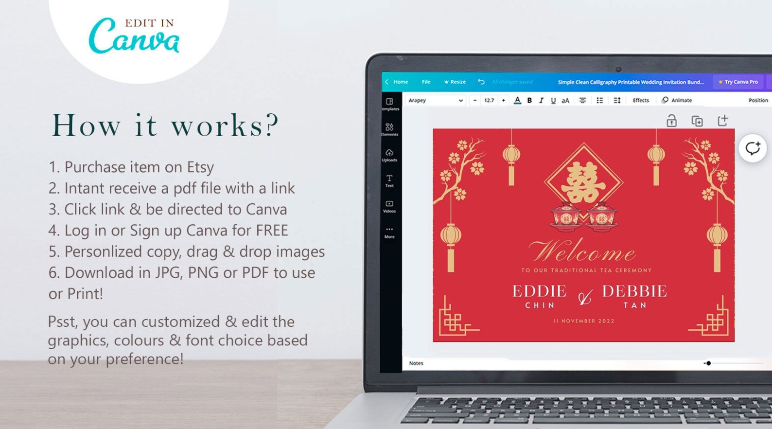 Vietnamese Tea Ceremony Sign Chinese Wedding Sign Etsy