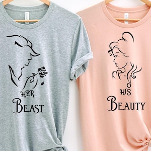 Her Beast His Beauty, Disney Couple Shirts, Beauty and the Beast Couple Shirts, Disney Honeymoon Shirts, Beauty and the Beast Shirts, Hubby