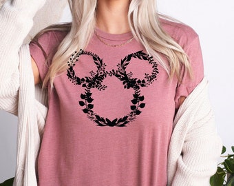 Mickey Floral Shirt, Mickey Boho Shirt, Disney Shirts for Women, Disney Shirts for Ladies, Disney Women Shirt, Disney Ladies Shirt