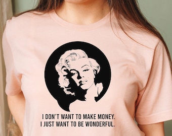 Camisa Marilyn Monroe, Regalo de Marilyn Monroe, Regalo para los fanáticos de Marilyn Monroe, Camiseta de Marilyn Monroe, Ropa de Marilyn Monroe, Bomba rubia