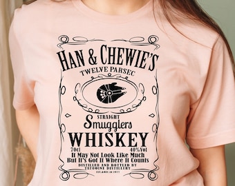 Han & Chewie's Twelve Parsec Straight Smugglers Whiskey, Funny Star Wars Shirt, Star Wars Shirt, Star Wars Gift, Gift For Star Wars Lovers