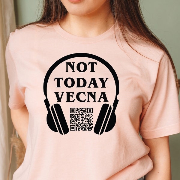 Hoy no Vecna, Hoy no Vecna con un enlace de código QR a la canción, camiseta de Vecna, mercancía de ST4, ropa de ST4, camiseta genial de Vecna, subiendo esa colina