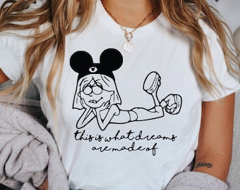 Camicia Lizzie McGuire, Camicia Orecchie Minnie, Questo è ciò di cui sono fatti i sogni, Camicia da donna Disney, Camicia Disney da donna, Camicia Disney da donna