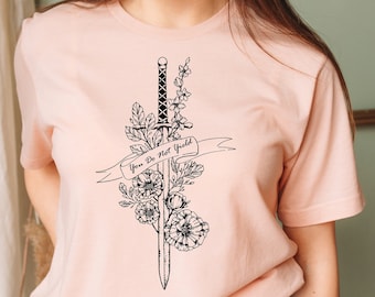 Non cedi camicia, camicia di Troni di vetro, camicia di Aelin Galathynius, Regno delle ceneri, Città delle stelle, Velaris, Maglietta libresca