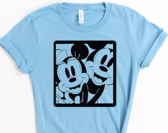 Immagine di Minnie Mickey, camicia di Minnie, camicia di Topolino, camicia Disney, maglietta Disney, maglietta Disney, camicie da viaggio Disney, camicie della famiglia Disney