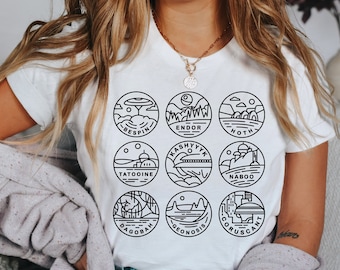 Star Wars Planets, Star Wars Shirt, Retro Star Wars Shirt, Vintage Star Wars Shirt, Star Wars Gift, Gift For Star Wars Lovers