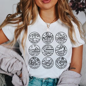 Star Wars Planets, Star Wars Shirt, Retro Star Wars Shirt, Vintage Star Wars Shirt, Star Wars Gift, Gift For Star Wars Lovers