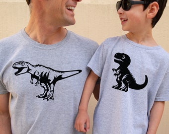 Camisas a juego de papá e hijo, camisa de padre e hijo, camisas de padre e hijo de dinosaurios, dinosaurio de padre e hijo, dinosaurio de papá e hijo a juego