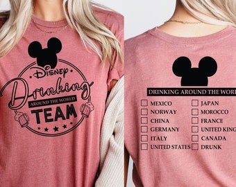 Dricka runt om i världen-tröja, Disneys dryckesteam-tröja, Epcot-mat- och vintröja, Epcot-tröja, Disney-drickströja, Disney-semester
