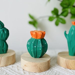 Handmade Wooden cactus ornament,Cactus Statue,Minimalist, Cactus Decor,Home Decor, Dorm Decor, Office Decor Cactus Gift, Mother&#39;s day gifts