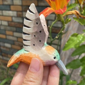 Wooden Hummingbirds Sculpture, Hummingbirds Ornament,Office Decor, Gift for Her,Garden Decoration