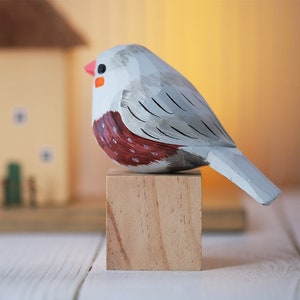 Handmade Wooden Carving Bird Sculpture Hand Carved Wood Bird Figurine Christmas Gift Wood Statue Room Decor Home Decor Chubby Bird