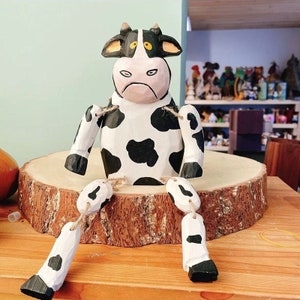 Handmade Carved Wooden Cow ,Christmas Ornaments,Cow Gifts,Birthday Gifts,Cow Ornaments,Cow Sculpture,Cow Figurine,Desk Decor